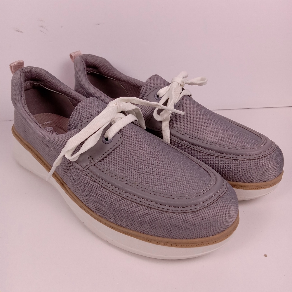 Sperry Skipper Boat Shoe Lightweight Textured Mesh Slip On Grey Womens Size 9